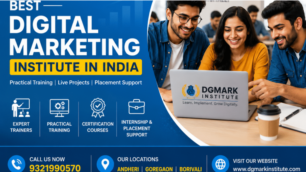 Students learning digital marketing at DGmark Institute in India